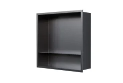 Bernstein Niche murale de douche, étagère encastrable douche acier inox avec compartiment - 30x30x10cm - NT303010X Gun métal