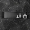 Bernstein Niche murale de douche, étagère encastrable douche acier inox sans cadre - 15x60x10cm - BS156010 Blanc