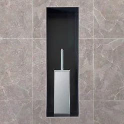 Bernstein Niche murale de douche, étagère encastrable douche acier inox sans cadre - 15x60x10cm - BS156010 Blanc