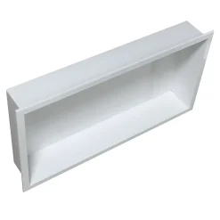 Bernstein Niche murale de douche, étagère encastrable douche acier inox - 60x30x10cm - BS603010 Blanc