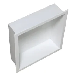 Bernstein Niche murale de douche, étagère encastrable douche acier inox - 30x30x10cm - BS303010 Blanc
