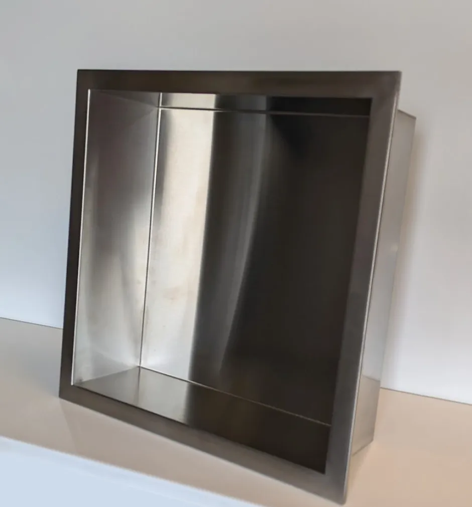 Sanitaire Niche murale de douche, étagère encastrable douche acier Inox Brossé - 30x30cm* Niche De Salle De Bains