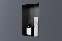 Bernstein Niche murale de douche, étagère encastrable douche acier inox sans cadre - 30x20x10cm - NT203010X Gun métal