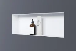 Bernstein Niche murale de douche, étagère encastrable douche acier inox sans cadre - 20x60x10cm - NT206010X Blanc