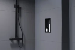 Bernstein Niche murale de douche, étagère encastrable douche acier inox - 30x20x10cm - NT203010X Noir* Niche De Salle De Bains