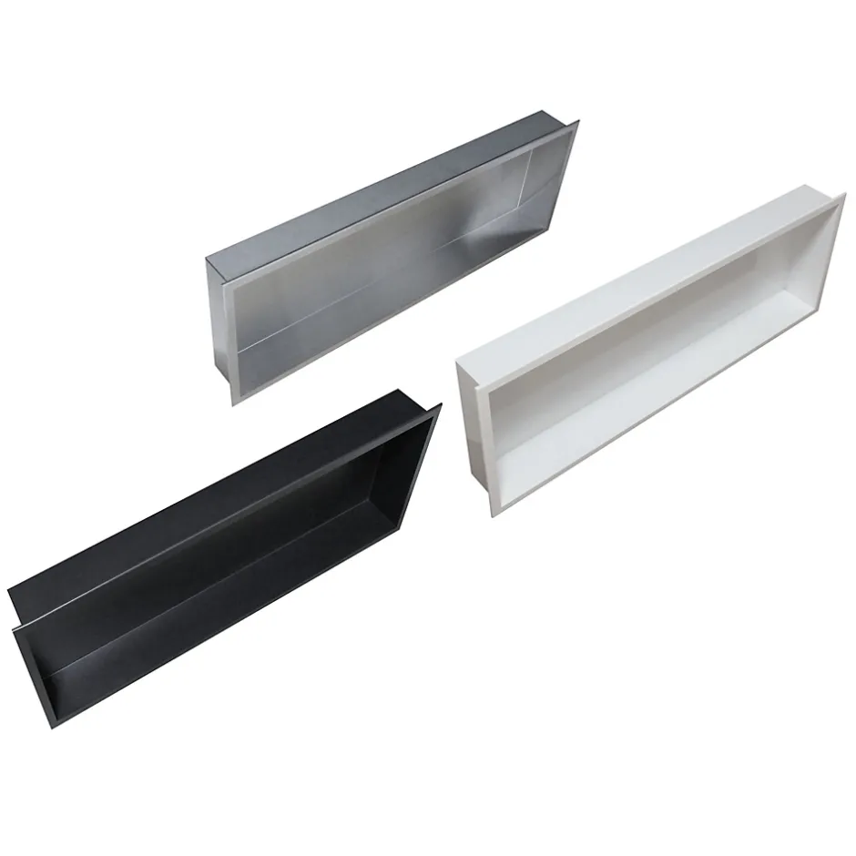 Bernstein Niche murale de douche, étagère encastrable douche acier inox - 90x30x10cm - BS903010 Noir* Niche De Salle De Bains