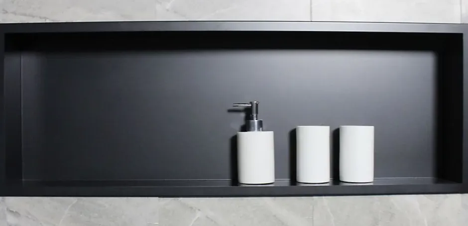 Bernstein Niche murale de douche, étagère encastrable douche acier inox - 90x30x10cm - BS903010 Noir* Niche De Salle De Bains