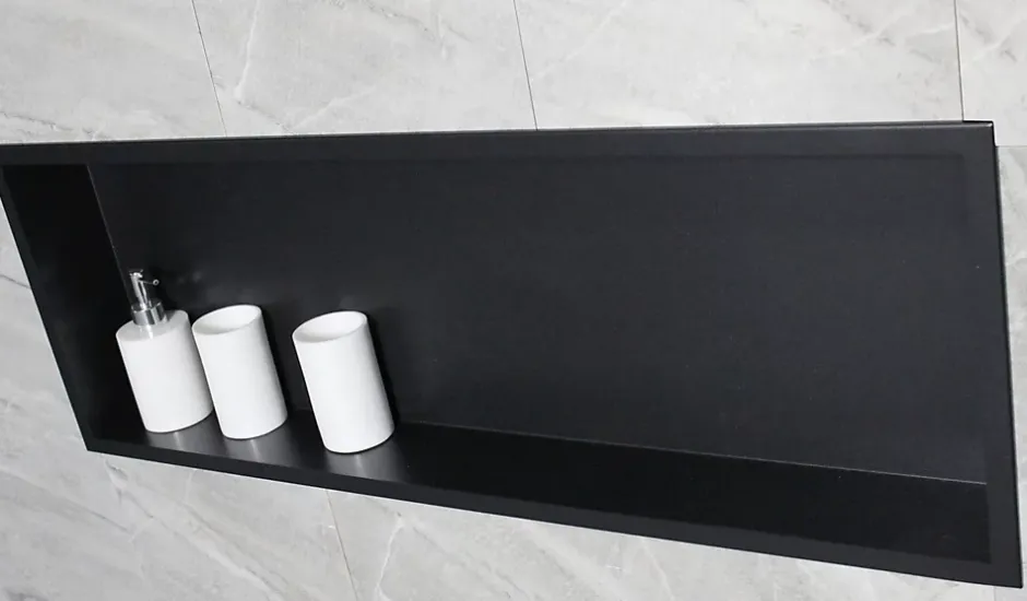 Bernstein Niche murale de douche, étagère encastrable douche acier inox - 90x30x10cm - BS903010 Noir* Niche De Salle De Bains