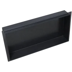 Bernstein Niche murale de douche, étagère encastrable douche acier inox, sans rebord - 60x30x10cm - BS603010 Noir