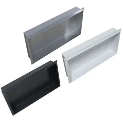 Bernstein Niche murale de douche, étagère encastrable douche acier inox, sans rebord - 60x30x10cm - BS603010 Noir