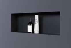 Bernstein Niche murale de douche, étagère encastrable douche acier inox sans cadre - 20x60x10cm - NT206010X Noir