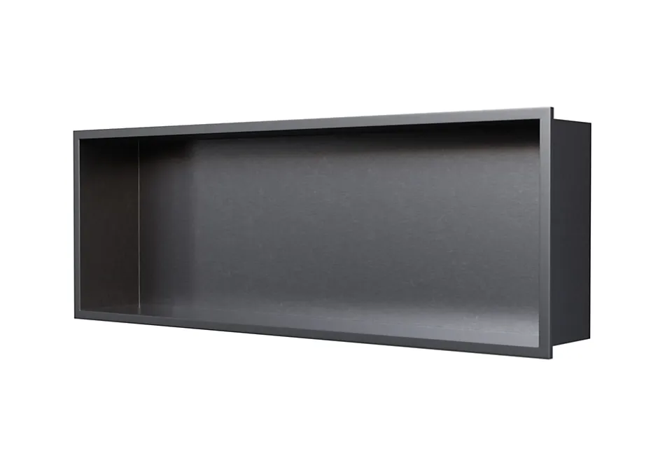 Bernstein Niche murale de douche, étagère encastrable douche acier inox - 20x60x10cm - NT206010X Gun métal* Niche De Salle De Bains
