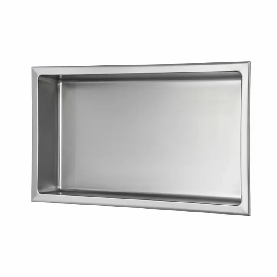 Sanitaire Niche murale de douche, étagère encastrable douche acier Inox Brossé - 30x60cm* Niche De Salle De Bains