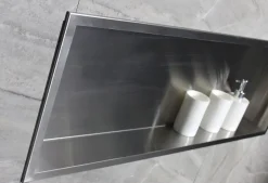 Bernstein Niche murale de douche, étagère encastrable douche acier inox - 90x30x10cm - BS903010 Acier brossé* Niche De Salle De Bains