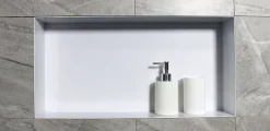 Bernstein Niche murale de douche, étagère encastrable douche acier inox, sans rebord - 60x30x10cm - BS603010 Blanc* Niche De Salle De Bains