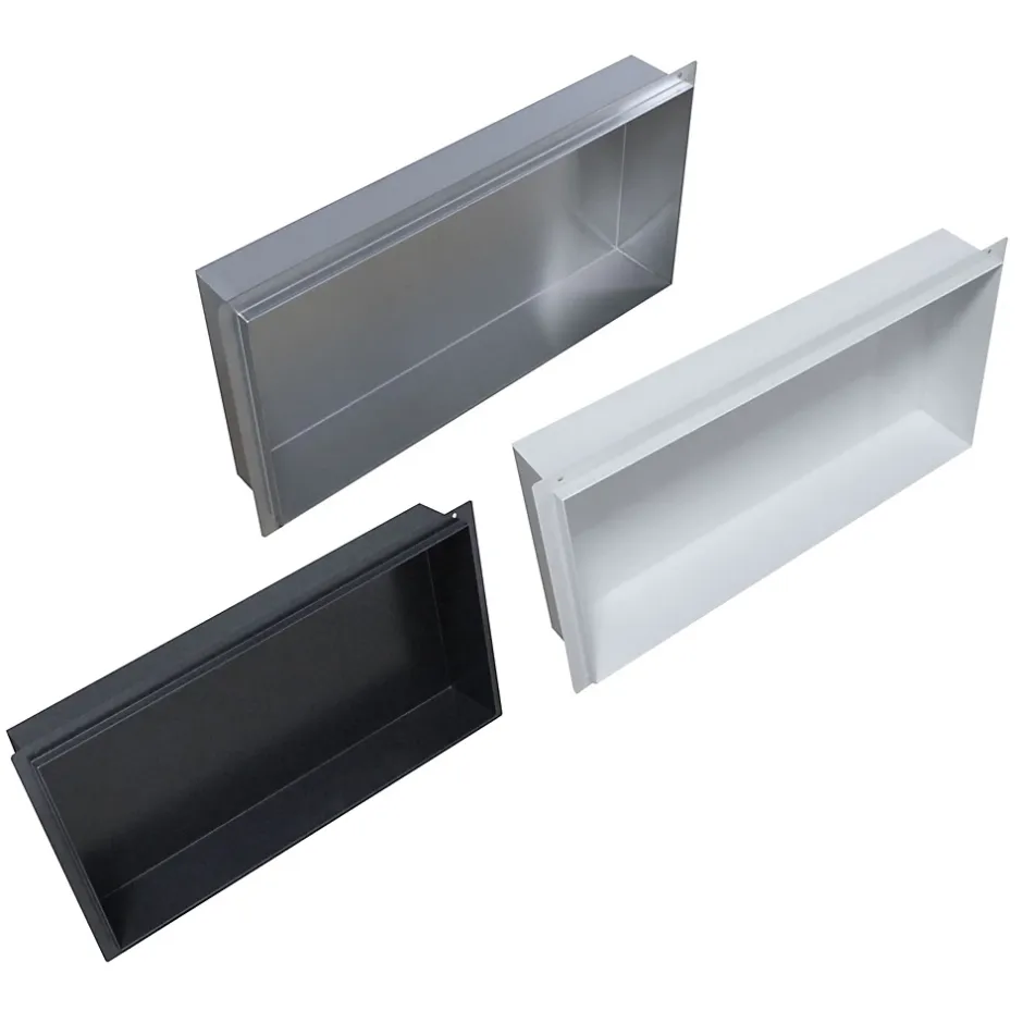 Bernstein Niche murale de douche, étagère encastrable douche acier inox, sans rebord - 60x30x10cm - BS603010 Blanc* Niche De Salle De Bains