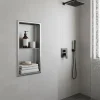 Sanitaire Niche murale de douche, étagère encastrable douche acier Inox Brossé - 60x30cm
