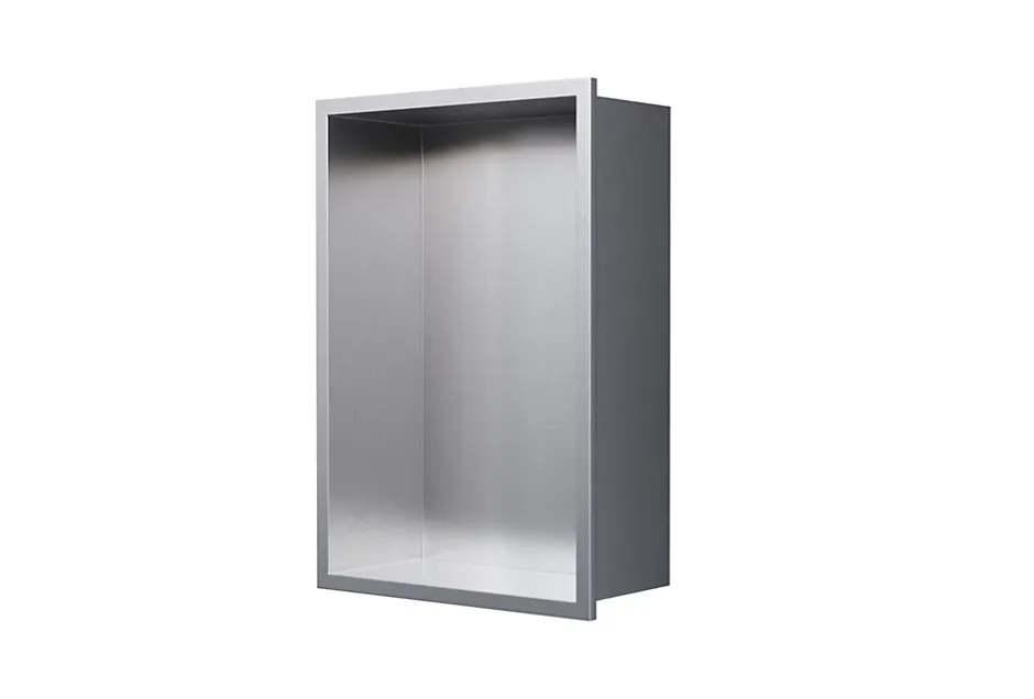 Bernstein Niche murale de douche, étagère encastrable douche acier inox - 30x20x10cm - NT203010X Acier brossé* Niche De Salle De Bains