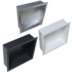 Bernstein Niche murale de douche, étagère encastrable douche acier inox - 30x30x10cm - BS303010 Acier brossé