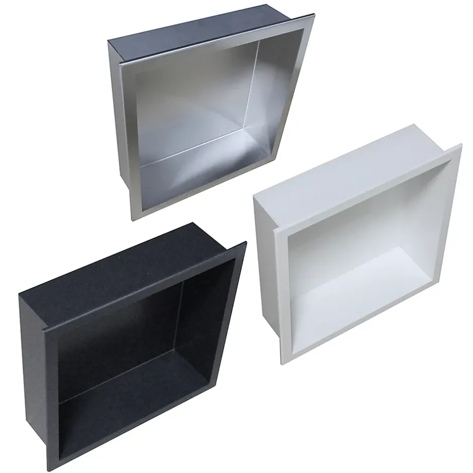 Bernstein Niche murale de douche, étagère encastrable douche acier inox - 30x30x10cm - BS303010 Acier brossé