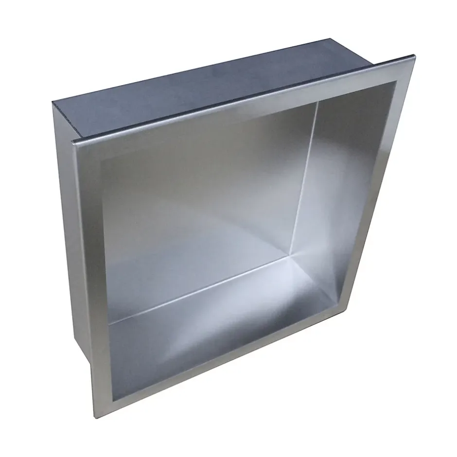 Bernstein Niche murale de douche, étagère encastrable douche acier inox - 30x30x10cm - BS303010 Acier brossé