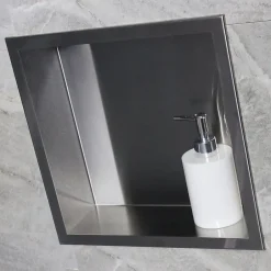 Bernstein Niche murale de douche, étagère encastrable douche acier inox - 30x30x10cm - BS303010 Acier brossé