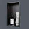 Bernstein Niche murale de douche, étagère encastrable douche acier inox - 30x20x10cm - NT203010X Gun métal