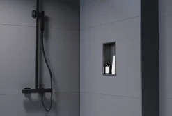 Bernstein Niche murale de douche, étagère encastrable douche acier inox - 30x20x10cm - NT203010X Gun métal