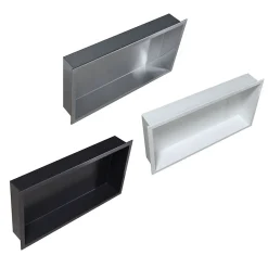 Bernstein Niche murale de douche, étagère encastrable douche acier inox - 60x30x10cm - BS603010 Noir