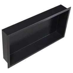 Bernstein Niche murale de douche, étagère encastrable douche acier inox - 60x30x10cm - BS603010 Noir