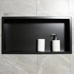 Bernstein Niche murale de douche, étagère encastrable douche acier inox - 60x30x10cm - BS603010 Noir