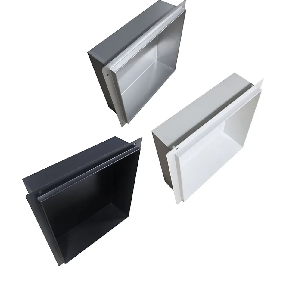 Bernstein Niche murale de douche, étagère encastrable douche acier inox, sans rebord - 30x30x10cm - BS303010 Noir* Niche De Salle De Bains