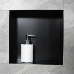 Bernstein Niche murale de douche, étagère encastrable douche acier inox, sans rebord - 30x30x10cm - BS303010 Noir* Niche De Salle De Bains