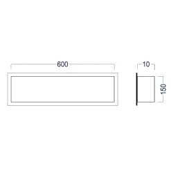 Bernstein Niche murale de douche, étagère encastrable douche acier inox - 15x60x10cm - BS156010 Blanc* Niche De Salle De Bains