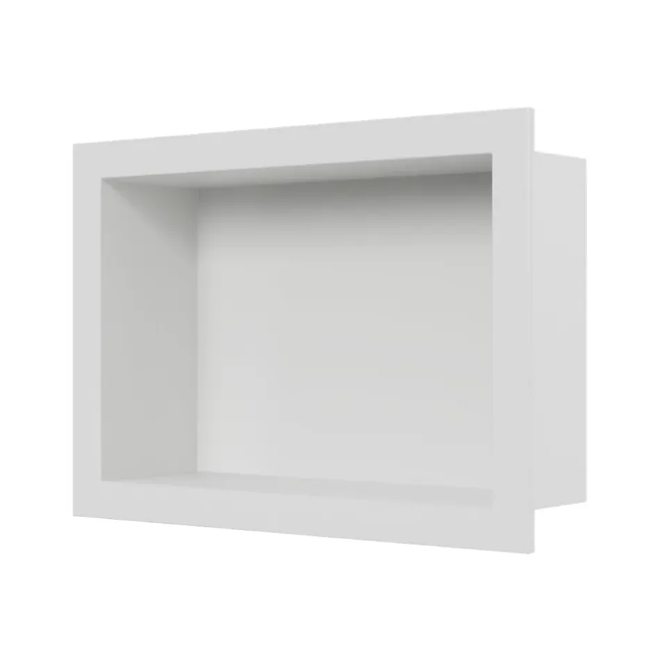 Bernstein Niche murale douche acier inoxydable, étagère rangement douche salle de bain encastrable BS203010 - 20x30x10cm - Blanc