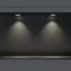 Bernstein Niche murale douche acier inox + 2 Spots LED, étagère douche encastrable - 30x60x10cm (HxLxP) - Noir, 2x Spot Chrome* Niche De Salle De Bains