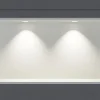 Bernstein Niche murale douche acier inox + 2 Spots LED, étagère douche encastrable - 30x60x10cm (HxLxP) - Blanc, 2x Spot Blanc mat* Niche De Salle De Bains