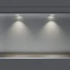 Bernstein Niche murale douche acier inox + 2 Spots LED, étagère douche encastrable - 20x60x10cm (HxLxP) - Acier brossé, 2x Spot Blanc mat
