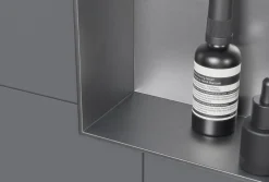 Bernstein Niche murale douche acier inoxydable, étagère rangement douche salle de bain encastré BS203010, 20x30x10cm, Acier brossé* Niche De Salle De Bains