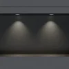 Bernstein Niche murale douche acier inox + 2 Spots LED, étagère douche encastrable NT306010X - 30x60x10cm (HxLxP) - Noir, 2x Spot noir mat