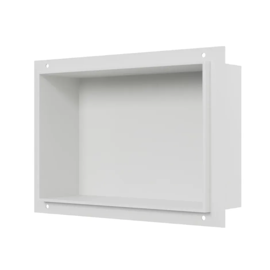 Bernstein Niche murale douche acier inoxydable, étagère rangement douche salle de bain encastrable sans cadre BS203010 - 20x30x10cm - Blanc* Niche De Salle De Bains