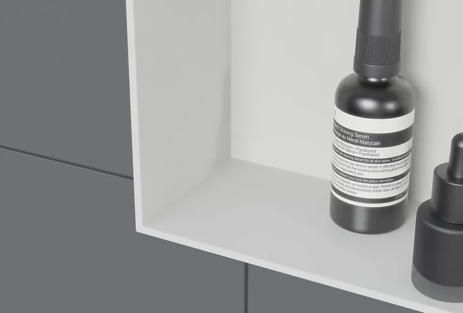 Bernstein Niche murale douche acier inoxydable, étagère rangement douche salle de bain encastrable sans cadre BS203010 - 20x30x10cm - Blanc* Niche De Salle De Bains