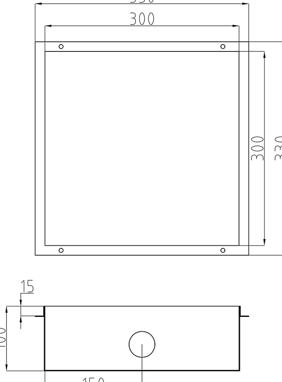 Bernstein Niche murale douche acier inox + Spot LED, étagère douche encastrable NT303010X, 30x30x10cm (HxLxP), Acier brossé, 1x Spot Chrome
