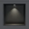 Bernstein Niche murale douche acier inox + Spot LED, étagère douche encastrable - 20x30x10cm (HxLxP) - Noir, 1x Spot Chrome