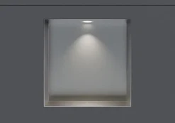 Bernstein Niche murale douche étanche acier inox avec Spot LED, étagère douche encastrable, 20x30x10cm (HxLxP), Acier brossé, 1x Spot Blanc* Niche De Salle De Bains