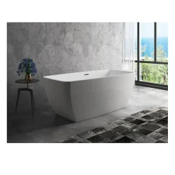Oceanic Baignoire ilot Stella - L.160 x I.75 x H.60 cm - En acrylique - Bonde a clapet - Blanc