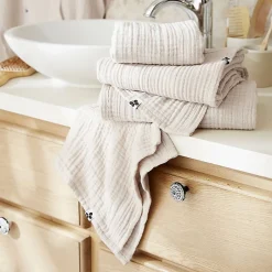 Altobuy OUREA - Serviette Invité 30x50cm Gaze de Coton Pampa* Serviette De Toilette