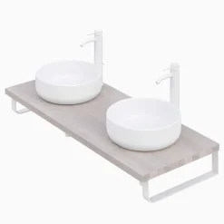 T-Bath Pack 3 supports porte-serviettes pour plan de toilette - blanc mat