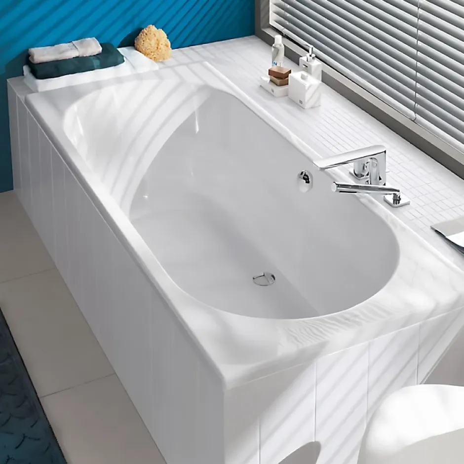 Villeroy & Boch Pack baignoire 160 x 70 VILLEROY ET BOCH O Novo avec pieds et robinet* Baignoire Droite