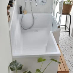 Jacob Delafon Pack baignoire bain douche 160 x 90 Neo version droite + tablier de baignoire en angle* Baignoire Droite
